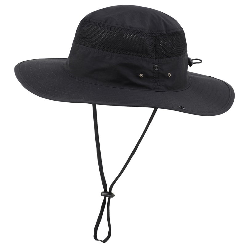 Connectyle Outdoor Mesh Sun Hat Wide Brim Sun Protection Hat Summer Fishing Hunting Hiking Gardenig Hat Black - Image 1